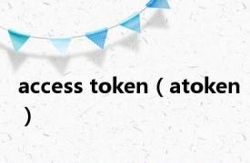 access token（atoken）