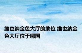 维也纳金色大厅的地位 维也纳金色大厅位于哪国