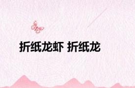 折纸龙虾 折纸龙 