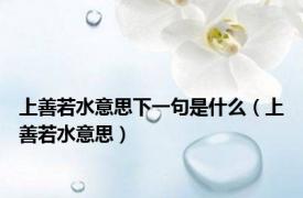 上善若水意思下一句是什么（上善若水意思）