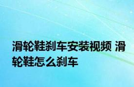 滑轮鞋刹车安装视频 滑轮鞋怎么刹车