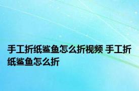 手工折纸鲨鱼怎么折视频 手工折纸鲨鱼怎么折