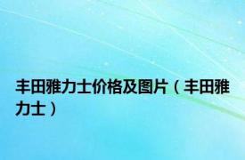 丰田雅力士价格及图片（丰田雅力士）