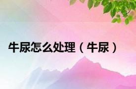 牛尿怎么处理（牛尿）