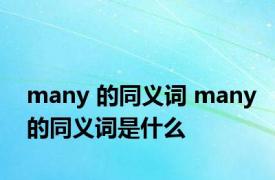 many 的同义词 many的同义词是什么