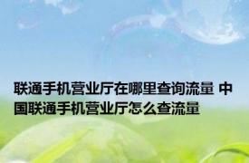 联通手机营业厅在哪里查询流量 中国联通手机营业厅怎么查流量