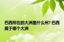 巴西所在的大洲是什么州? 巴西属于哪个大洲