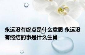 永远没有终点是什么意思 永远没有终结的事是什么生肖