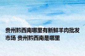 贵州黔西南哪里有新鲜羊肉批发市场 贵州黔西南是哪里