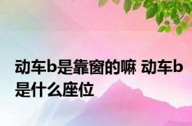 动车b是靠窗的嘛 动车b是什么座位