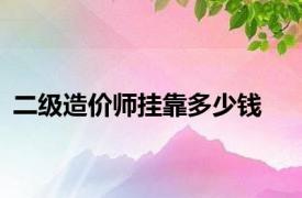 二级造价师挂靠多少钱