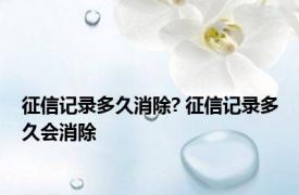 征信记录多久消除? 征信记录多久会消除