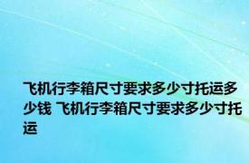 飞机行李箱尺寸要求多少寸托运多少钱 飞机行李箱尺寸要求多少寸托运