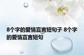 8个字的爱情宣言短句子 8个字的爱情宣言短句