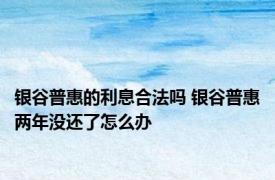 银谷普惠的利息合法吗 银谷普惠两年没还了怎么办