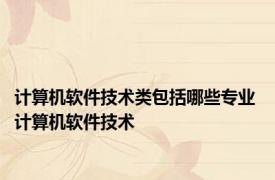 计算机软件技术类包括哪些专业 计算机软件技术 