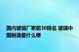 国内玻璃厂家前30排名 玻璃中国制造是什么梗