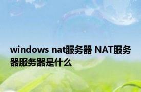 windows nat服务器 NAT服务器服务器是什么