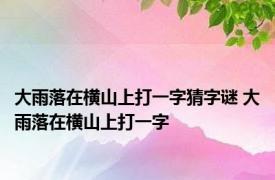 大雨落在横山上打一字猜字谜 大雨落在横山上打一字