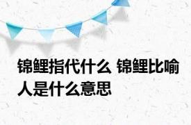 锦鲤指代什么 锦鲤比喻人是什么意思