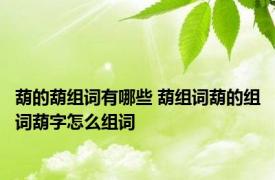 葫的葫组词有哪些 葫组词葫的组词葫字怎么组词