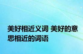 美好相近义词 美好的意思相近的词语