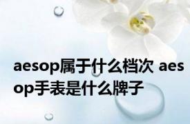 aesop属于什么档次 aesop手表是什么牌子