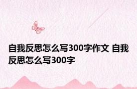 自我反思怎么写300字作文 自我反思怎么写300字