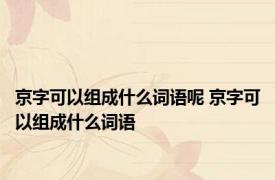 京字可以组成什么词语呢 京字可以组成什么词语