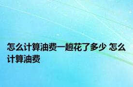 怎么计算油费一趟花了多少 怎么计算油费