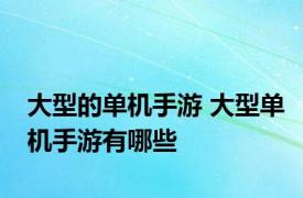 大型的单机手游 大型单机手游有哪些