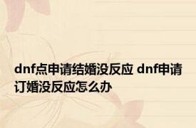 dnf点申请结婚没反应 dnf申请订婚没反应怎么办