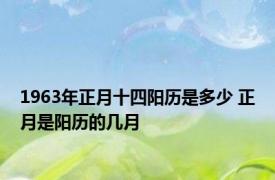 1963年正月十四阳历是多少 正月是阳历的几月