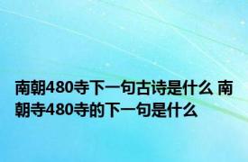 南朝480寺下一句古诗是什么 南朝寺480寺的下一句是什么