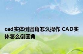 cad实体倒圆角怎么操作 CAD实体怎么倒圆角