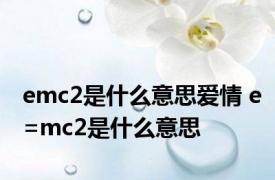 emc2是什么意思爱情 e=mc2是什么意思