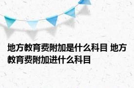 地方教育费附加是什么科目 地方教育费附加进什么科目