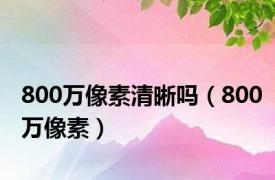 800万像素清晰吗（800万像素）