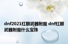 dnf2021红眼武器附魔 dnf红眼武器附魔什么宝珠