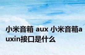 小米音箱 aux 小米音箱auxin接口是什么