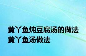 黄丫鱼炖豆腐汤的做法 黄丫鱼汤做法