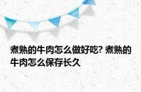 煮熟的牛肉怎么做好吃? 煮熟的牛肉怎么保存长久