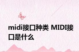 midi接口种类 MIDI接口是什么