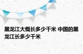 黑龙江大概长多少千米 中国的黑龙江长多少千米