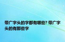 带广字头的字都有哪些? 带广字头的有那些字