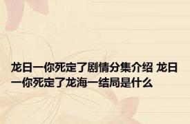 龙日一你死定了剧情分集介绍 龙日一你死定了龙海一结局是什么