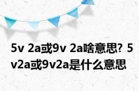 5v 2a或9v 2a啥意思? 5v2a或9v2a是什么意思