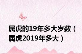 属虎的19年多大岁数（属虎2019年多大）