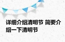 详细介绍清明节 简要介绍一下清明节