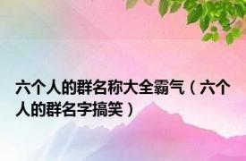 六个人的群名称大全霸气（六个人的群名字搞笑）